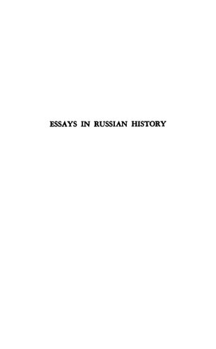 Essays in Russian History: A Collection Dedicated to George Vernadsky