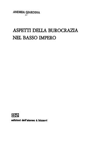 Aspetti della burocrazia nel basso impero