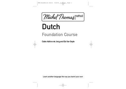 Michel Thomas Method Dutch Foundation Course (Booklet only)