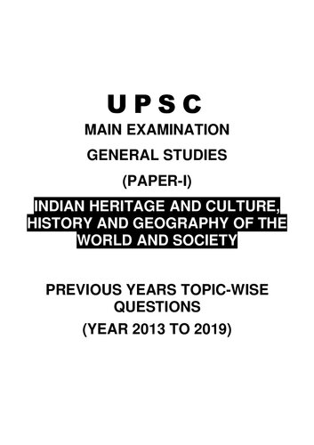 Raus IAS UPSC Mains Previous Year Topic-Wise Question Paper