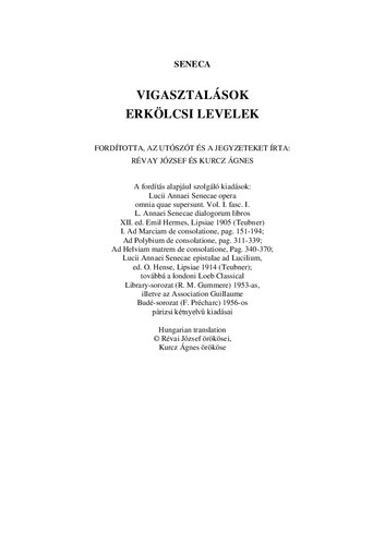 Vigasztalások, Erkölcsi levelek