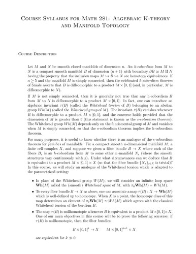 Algebraic K-Theory and Manifold Topology