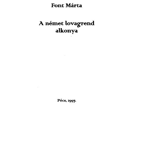 A német lovagrend alkonya