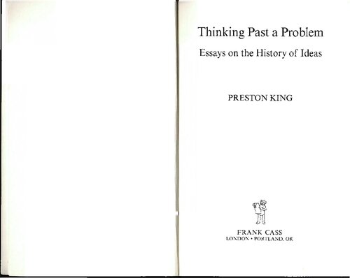 Thinking Past a Problem: Essays in the History of Ideas