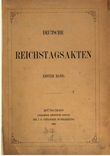 Deutsche Reichtagsakten unter König Wenzel 1376-1387