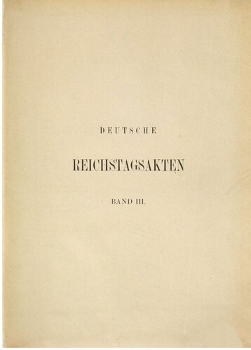 Deutsche Reichstagakten unter König Wenzel 1397-1400
