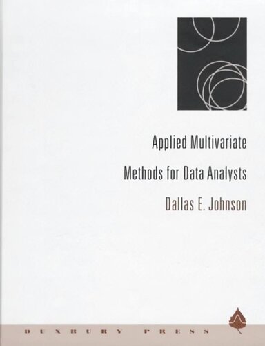 Applied Multivariate Methods for Data Analysts