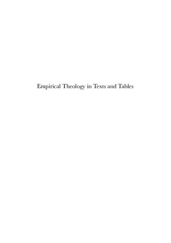 Empirical Theology in Texts and Tables. Qualitative, Quantitative and Comparative Perspectives