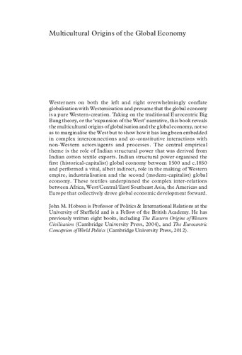 Multicultural Origins of the Global Economy: Beyond the Western-Centric Frontier