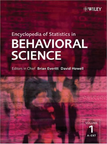 Encyclopedia of Statistics in Behavioral Science