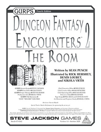 GURPS 4th edition. Dungeon Fantasy Encounters 2: The Room