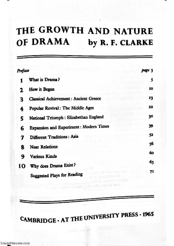 The Growth and Nature of Drama