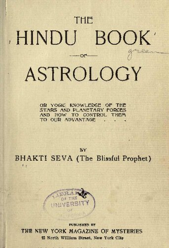 The Hindu Book Of Astrology