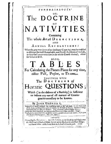 Doctrine of Nativities & Horary Questions