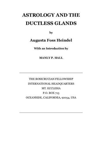 Astrology & The Ductless Glands