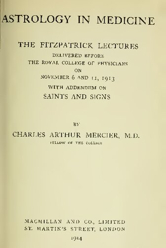 Astrology In Medicine