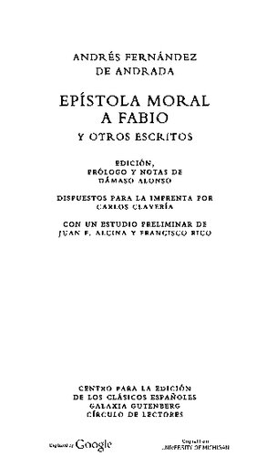 Epístola moral a Fabio y otros escritos