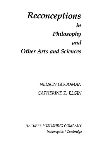 Reconceptions in philosophy and other arts and sciences
