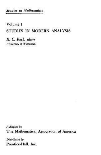 Studies in modern analysis, vol.1