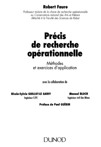 Précis de recherche opérationnelle