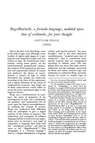 Begriffsschrift, a formula language, modeled upon that of arithmetic, for pure thought