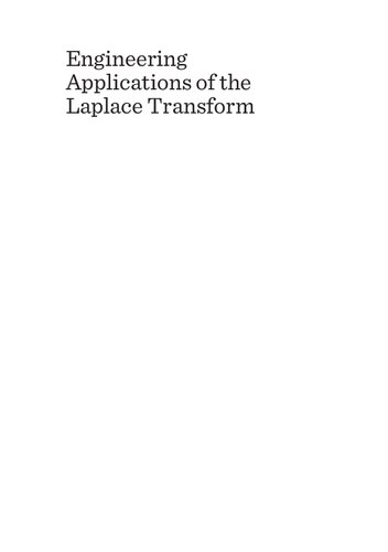 Engineering Applications of the Laplace Transform