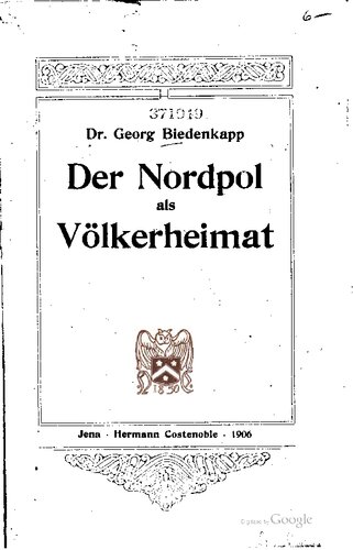 Dr. Georg Biedenkamp,  Bal Gangadhar Tilak - Der Nordpol als Voelkerheimat
