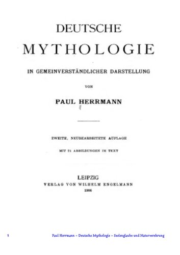 Deutsche Mythologie - Seelenglaube und Naturverehrung