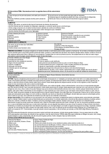 KIT DE SOBREVIVÊNCIA FEMA