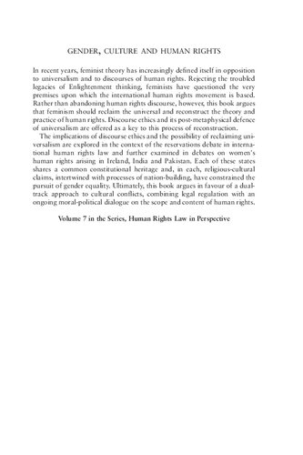 Gender, Culture and Human Rights: Reclaiming Universalism