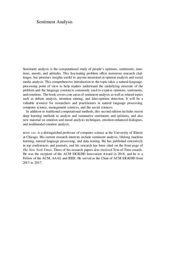 Sentiment Analysis: Mining Opinions, Sentiments, and Emotions