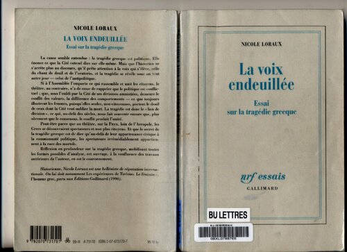La Voix Endeuillee: Essai Sur La Tragedie Grecque (Collection UNESCO D'Uvres Representatives) (French Edition)