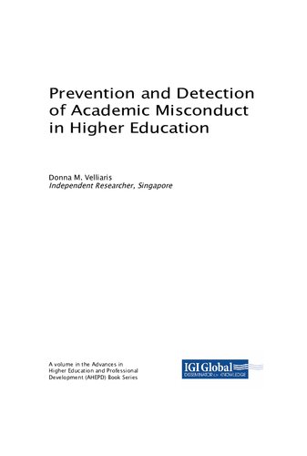 Prevention and Detection of Academic Misconduct in Higher Education
