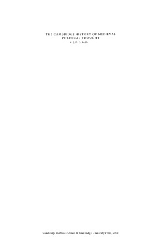 The Cambridge History of Medieval Political Thought c.350-c.1450 ()