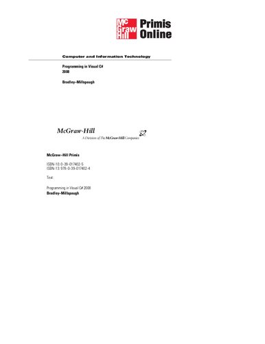 Programming in Visual C# 2008