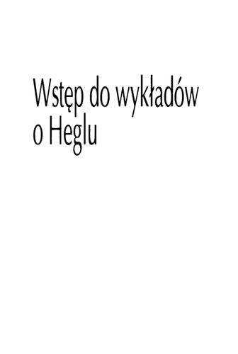 Wstęp do wykładów o Heglu