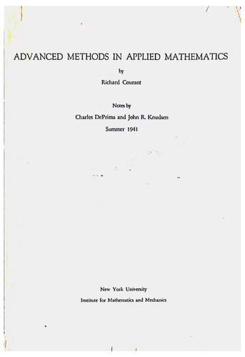 Advanced methods in applied mathematics