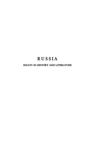 Russia: Essays in History and Literature