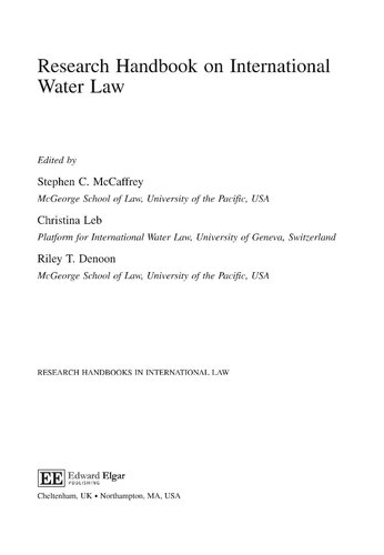 Research Handbook on International Water Law