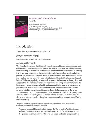 Dickens and Mass culture