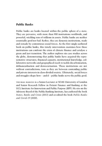 Public Banks: Decarbonisation, Definancialisation and Democratisation