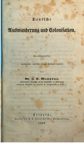 Deutsche Auswanderung und Colonisation