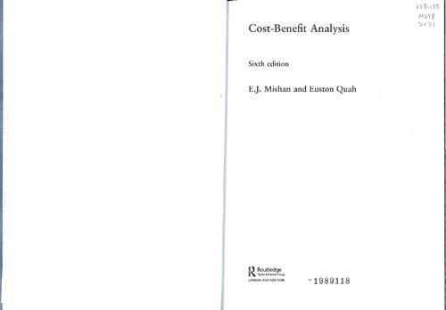 Cost-benefit analysis (6th edition)