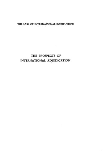 The Prospects of International Adjudication