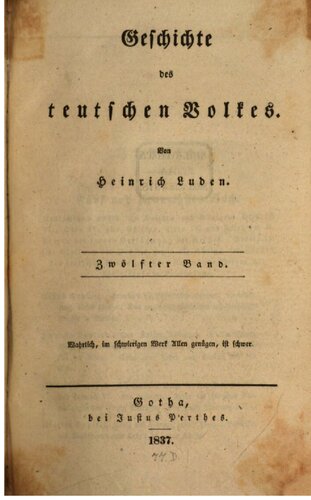 Geschichte des teutschen Volkes