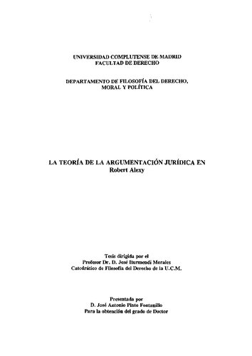 La teoría de la argumentación jurídica en Robert Alexy