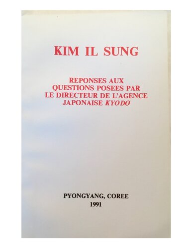 Responses aux questions posées par le directeur de l’agence japonaise Kyodo