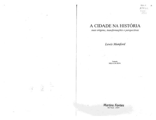 A cidade na história: Suas origens, transformações e perspectivas