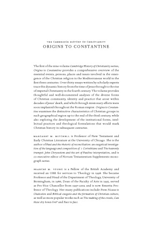 The Cambridge History of Christianity, Volume 1: Origins to Constantine