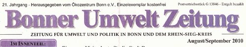 Bonner Umwelt Zeitung (BUZ). Zeitung für Umwelt und Politik in Bonn und dem Rhein-Sieg-Kreis  Schadstoffe aus den Innenstädten. Feinstaub und Co.